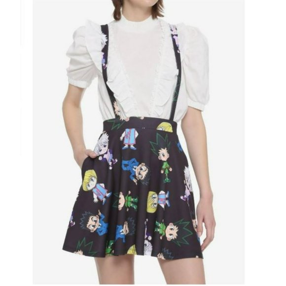 HOT TOPIC Hunter X Hunter Chibi Suspender Skirt Black - Picture 2 of 10